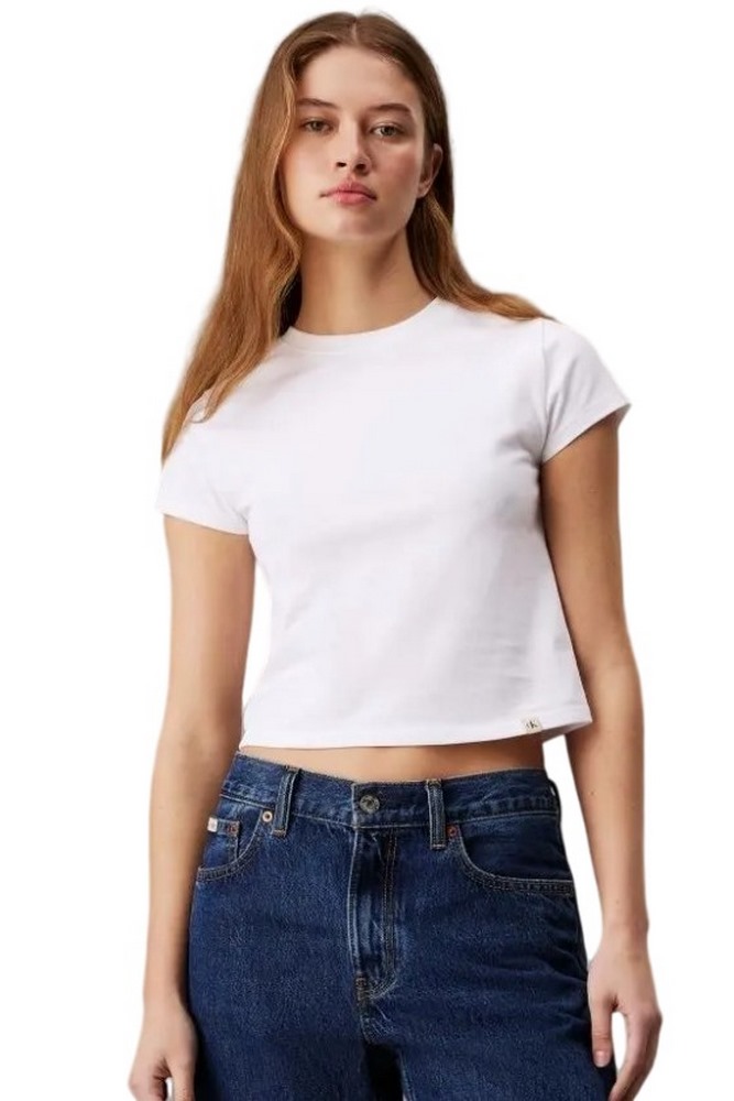 CALVIN KLEIN JEANS CONTEMPORARY FITTED TEE T-SHIRT ΜΠΛΟΥΖΑ ΓΥΝΑΙΚΕΙΑ BRIGHT WHITE