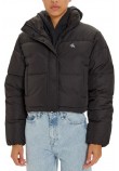 CALVIN KLEIN JEANS MATTE CROPPED ND PUFFER ΜΠΟΥΦΑΝ ΓΥΝΑΙΚΕΙΟ BLACK