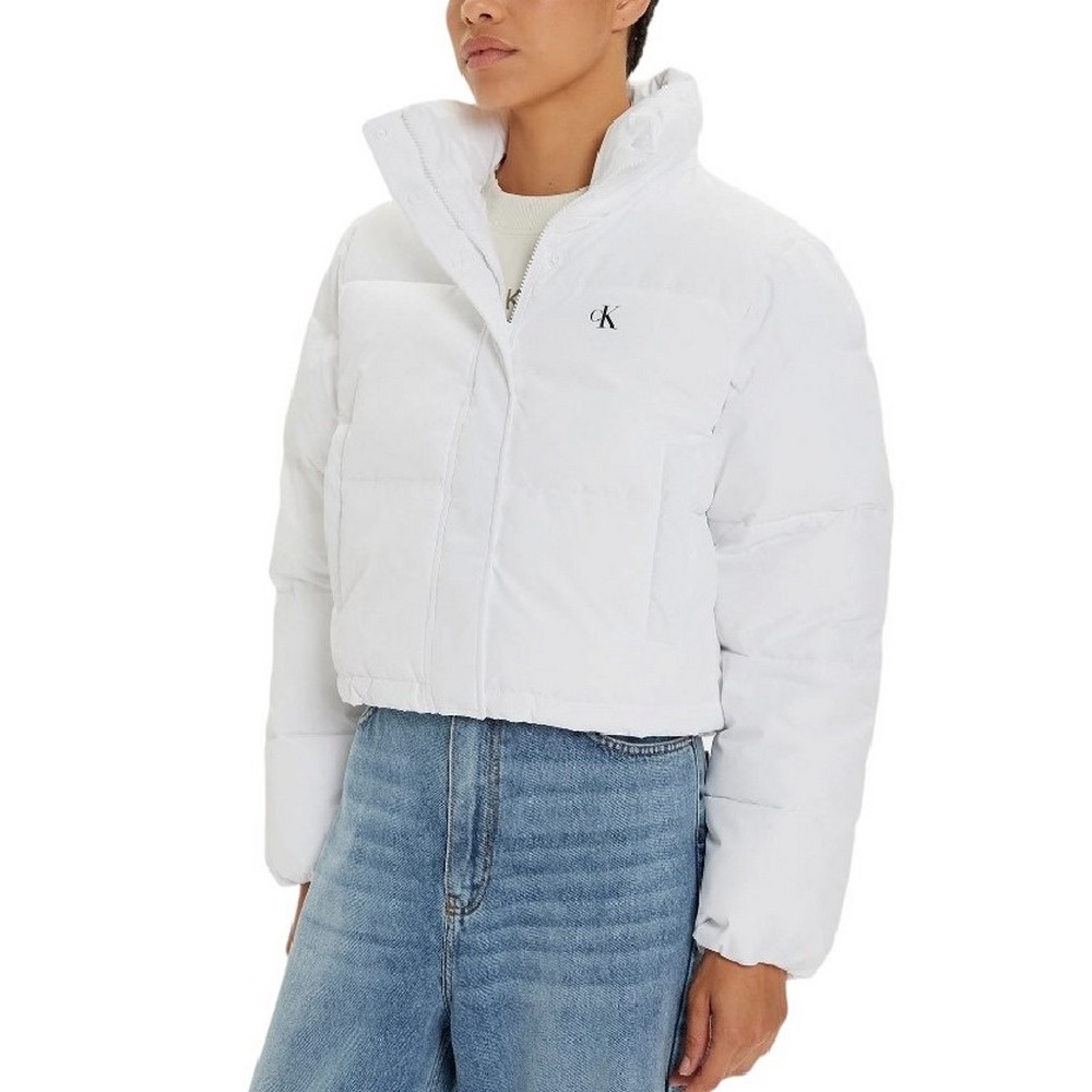 CALVIN KLEIN JEANS MATTE CROPPED ND PUFFER ΜΠΟΥΦΑΝ ΓΥΝΑΙΚΕΙΟ BRIGHT WHITE