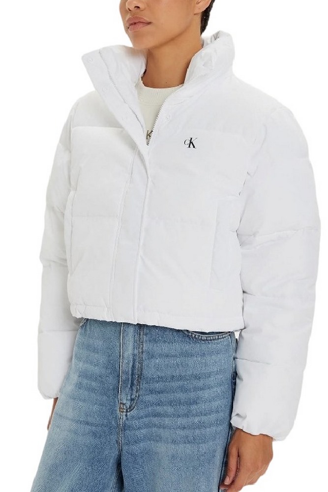 CALVIN KLEIN JEANS MATTE CROPPED ND PUFFER ΜΠΟΥΦΑΝ ΓΥΝΑΙΚΕΙΟ BRIGHT WHITE