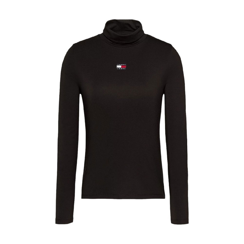 TOMMY JEANS SLIM BADGE MOCKNECK ΜΠΛΟΥΖΑ ΓΥΝΑΙΚΕΙΑ BLACK