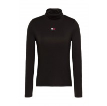 TOMMY JEANS SLIM BADGE MOCKNECK ΜΠΛΟΥΖΑ ΓΥΝΑΙΚΕΙΑ BLACK