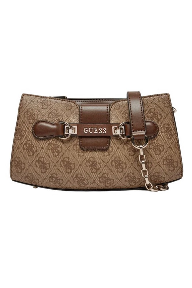 GUESS NOLANA CROSSBODY TOP ΤΣΑΝΤΑ ΓΥΝΑΙΚΕΙΑ LATTE