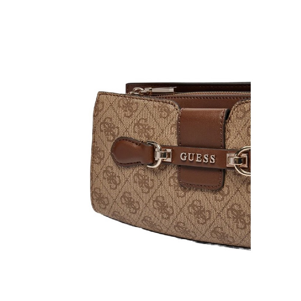 GUESS NOLANA CROSSBODY TOP ΤΣΑΝΤΑ ΓΥΝΑΙΚΕΙΑ LATTE