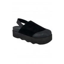 SCHOLL ABBY E SUEDE WOMENS BLACK CLOGS ΠΑΝΤΟΦΛΑ ΓΥΝΑΙΚΕΙΑ BLACK