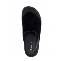 SCHOLL ABBY E SUEDE WOMENS BLACK CLOGS ΠΑΝΤΟΦΛΑ ΓΥΝΑΙΚΕΙΑ BLACK