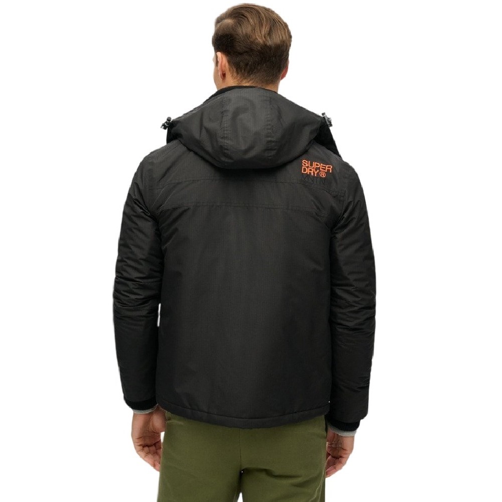 SUPERDRY SDCD HOODED MTN WINDBREAKER JACKET ΜΠΟΥΦΑΝ ΑΝΔΡΙΚΟ BLACK