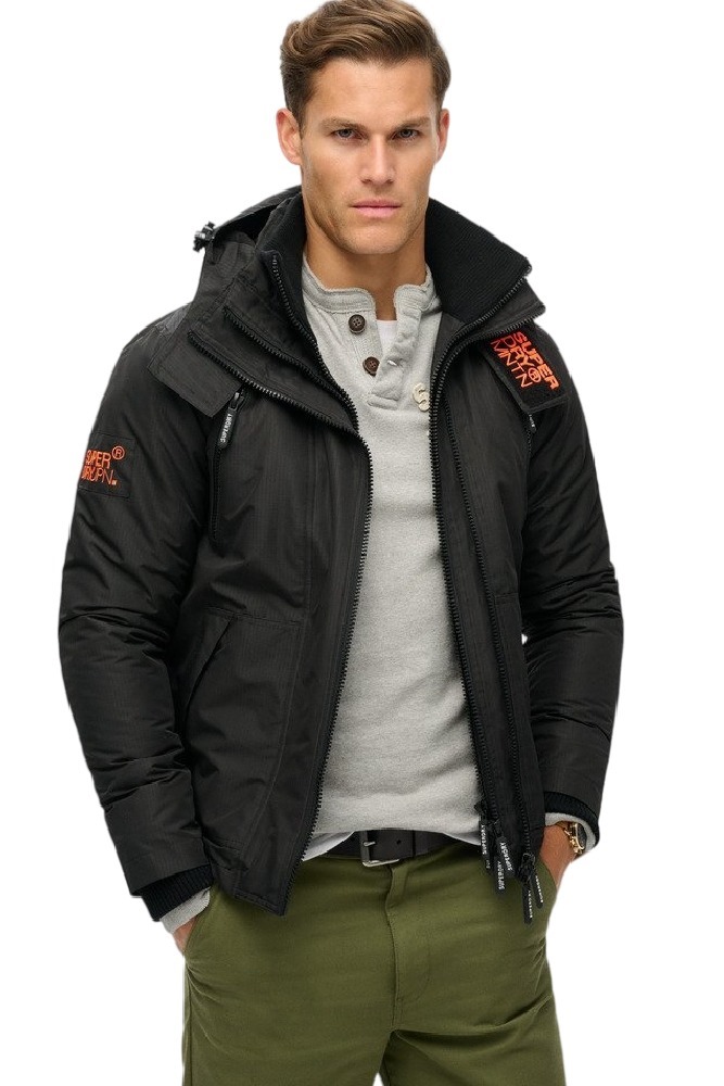 SUPERDRY SDCD HOODED MTN WINDBREAKER JACKET ΜΠΟΥΦΑΝ ΑΝΔΡΙΚΟ BLACK