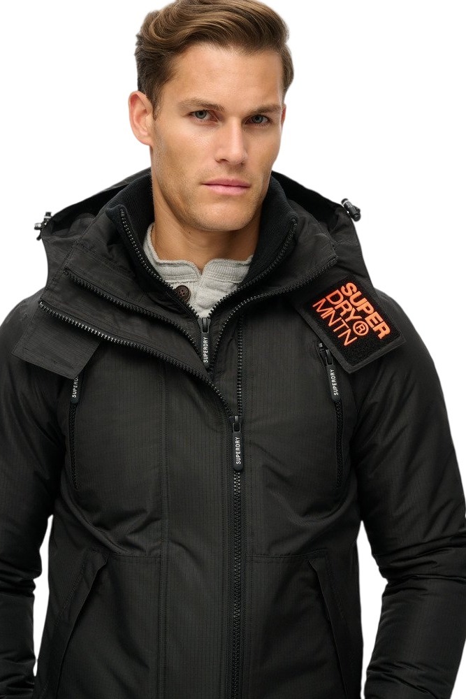 SUPERDRY SDCD HOODED MTN WINDBREAKER JACKET ΜΠΟΥΦΑΝ ΑΝΔΡΙΚΟ BLACK