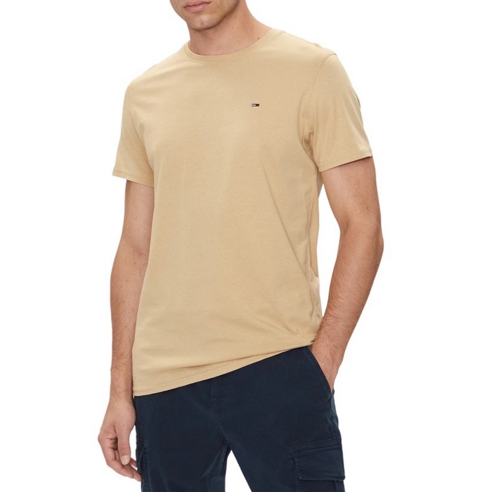 TOMMY JEANS XSLIM JERSEY TEE T-SHIRT ΜΠΛΟΥΖΑ ΑΝΔΡΙΚΗ TAN