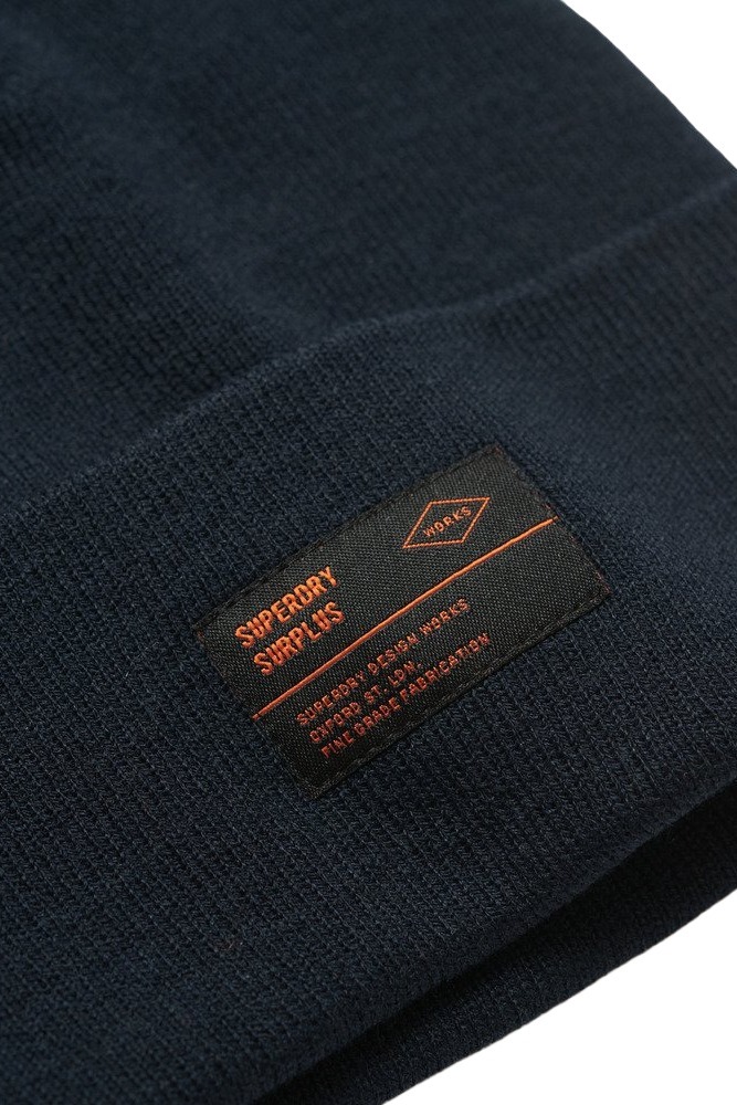 SUPERDRY D3 SDNA SURPLUS KNITTED BEANIE HAT ΣΚΟΥΦΟΣ ΓΥΝΑΙΚΕΙΟΣ NAVY