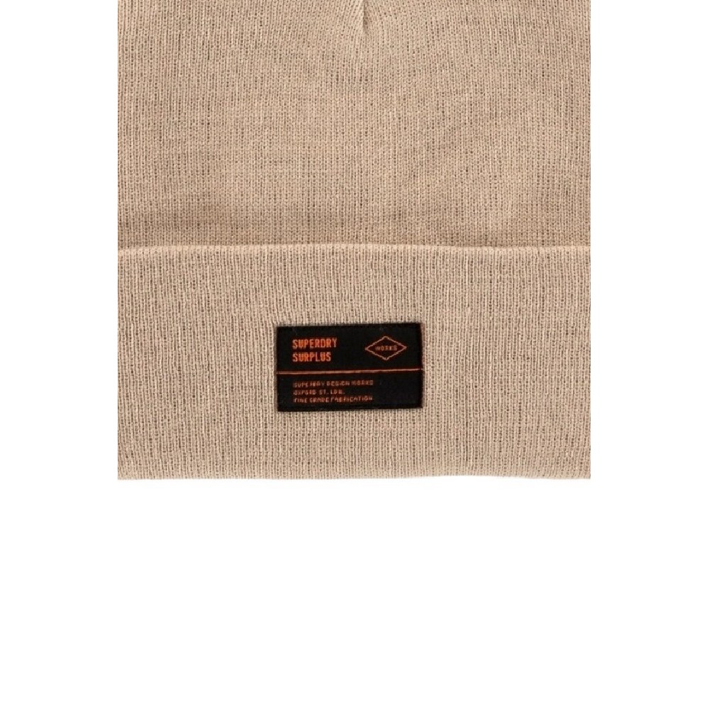 SUPERDRY D3 SDNA SURPLUS KNITTED BEANIE HAT ΣΚΟΥΦΟΣ ΓΥΝΑΙΚΕΙΟΣ BEIGE