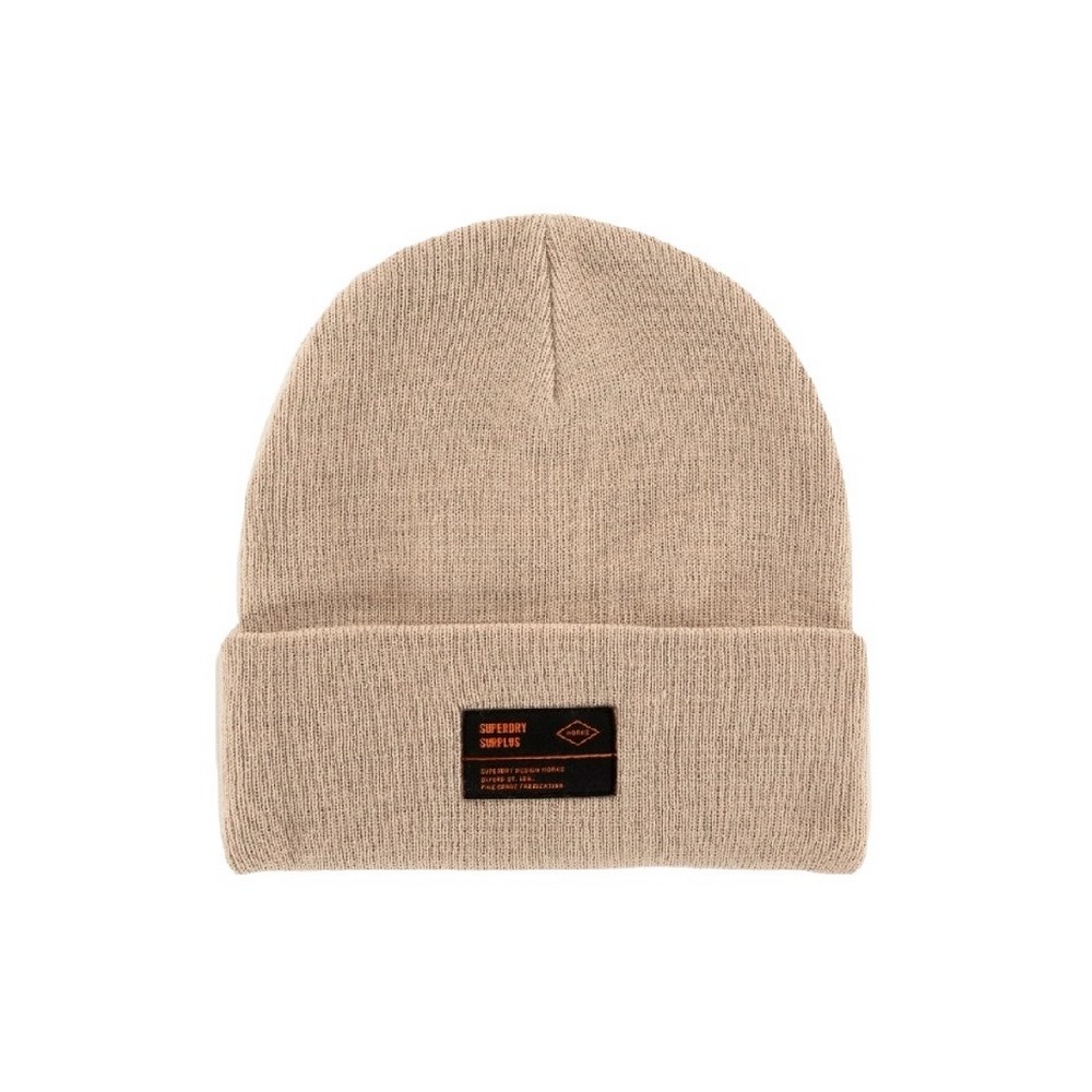 SUPERDRY D3 SDNA SURPLUS KNITTED BEANIE HAT ΣΚΟΥΦΟΣ ΓΥΝΑΙΚΕΙΟΣ BEIGE