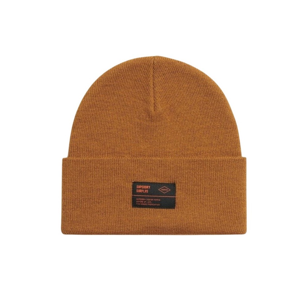 SUPERDRY D3 SDNA SURPLUS KNITTED BEANIE HAT ΣΚΟΥΦΟΣ ΓΥΝΑΙΚΕΙΟΣ BROWN