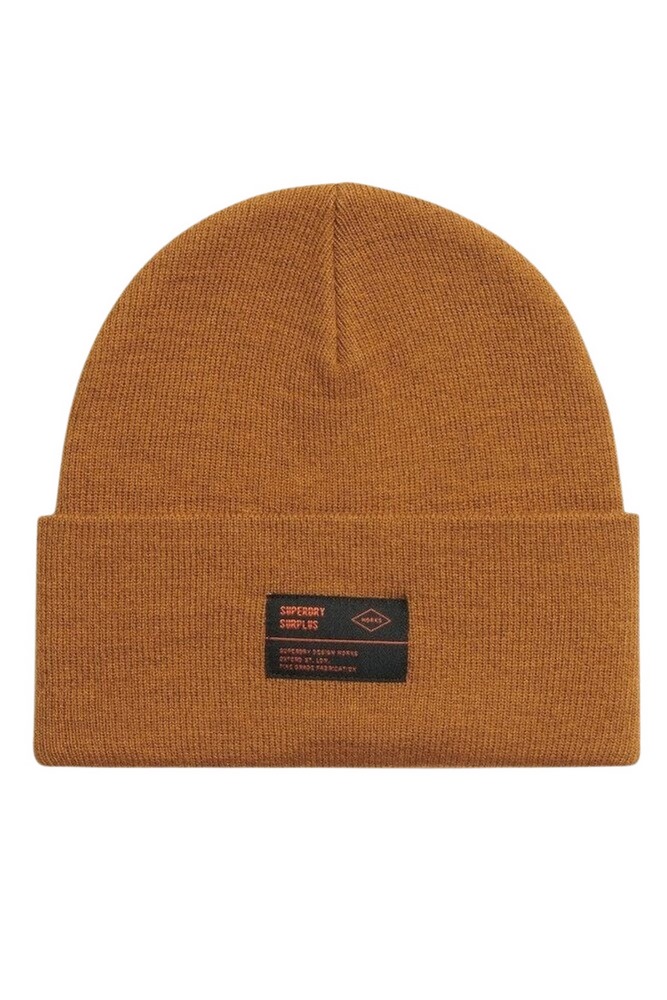 SUPERDRY D3 SDNA SURPLUS KNITTED BEANIE HAT ΣΚΟΥΦΟΣ ΓΥΝΑΙΚΕΙΟΣ BROWN