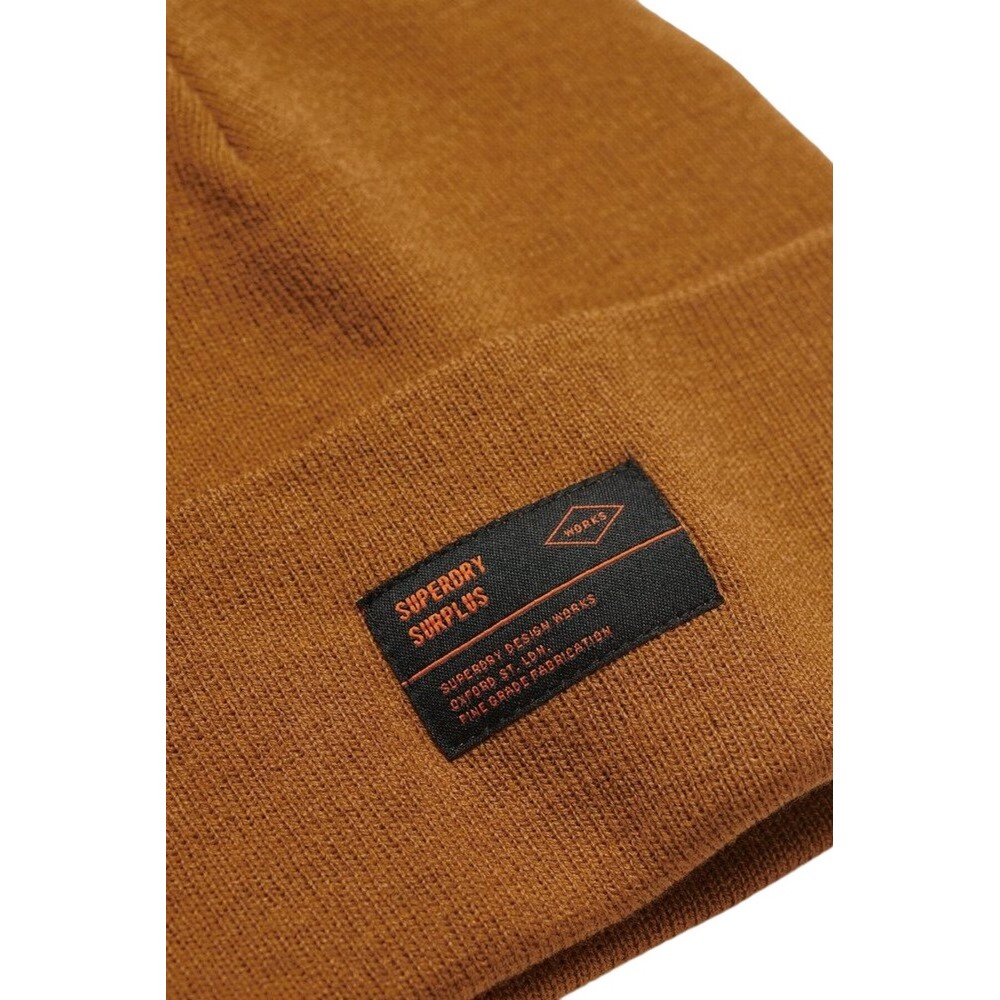 SUPERDRY D3 SDNA SURPLUS KNITTED BEANIE HAT ΣΚΟΥΦΟΣ ΓΥΝΑΙΚΕΙΟΣ BROWN