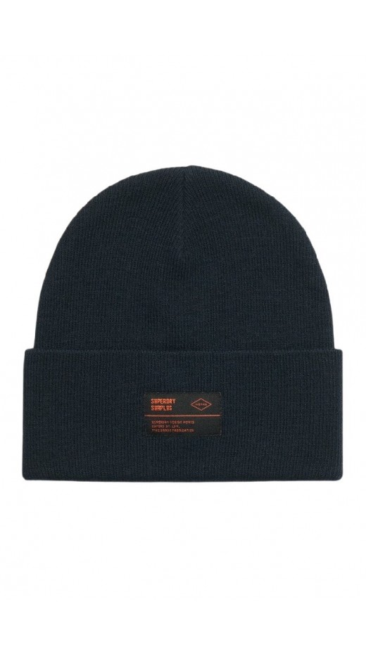 SUPERDRY D3 SDNA SURPLUS KNITTED BEANIE HAT ΣΚΟΥΦΟΣ ΓΥΝΑΙΚΕΙΟΣ NAVY