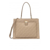 TOMMY HILFIGER HER SATCHEL MONO ΤΣΑΝΥΤΑ ΓΥΝΑΙΚΕΙΑ BEIGE