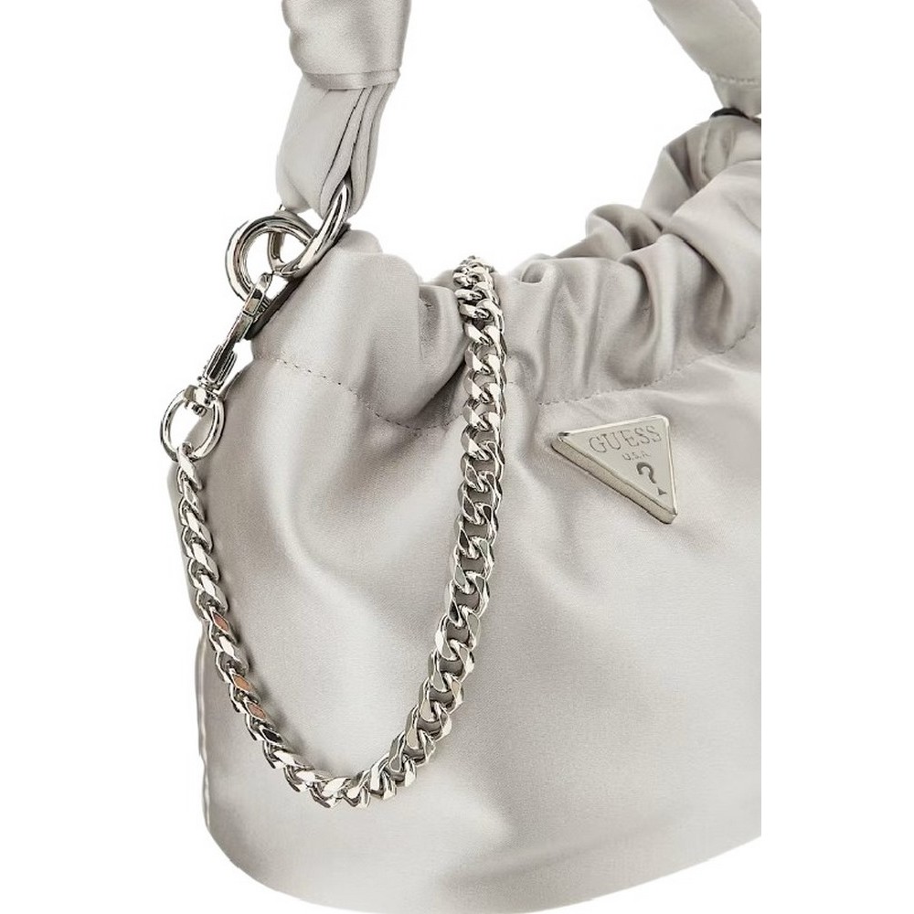 GUESS TWILLER TOP HANDLE POUCH ΤΣΑΝΤΑ ΓΥΝΑΙΚΕΙΑ SILVER