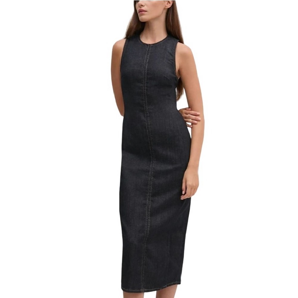 CALVIN KLEIN JEANS COLUMN DRESS ΦΟΡΕΜΑ ΓΥΝΑΙΚΕΙΟ BLUΕ DENIM