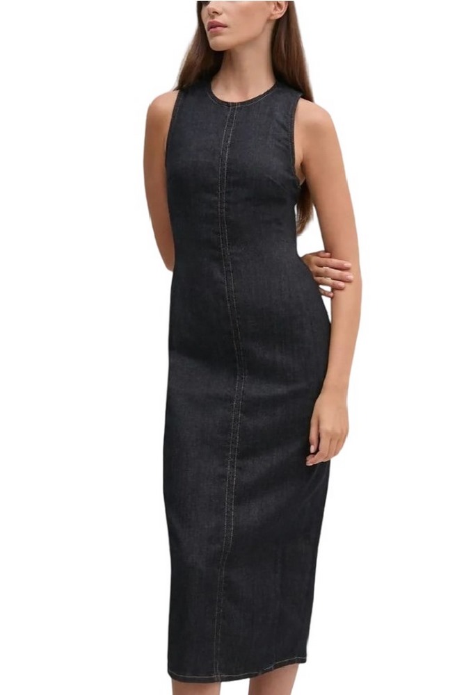 CALVIN KLEIN JEANS COLUMN DRESS ΦΟΡΕΜΑ ΓΥΝΑΙΚΕΙΟ BLUΕ DENIM