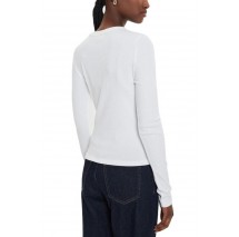 CALVIN KLEIN JEANS WOVEN LABEL RIB LONG SLEEVE ΜΠΛΟΥΖΑ ΓΥΝΑΙΚΕΙΑ BRIGHT WHITE