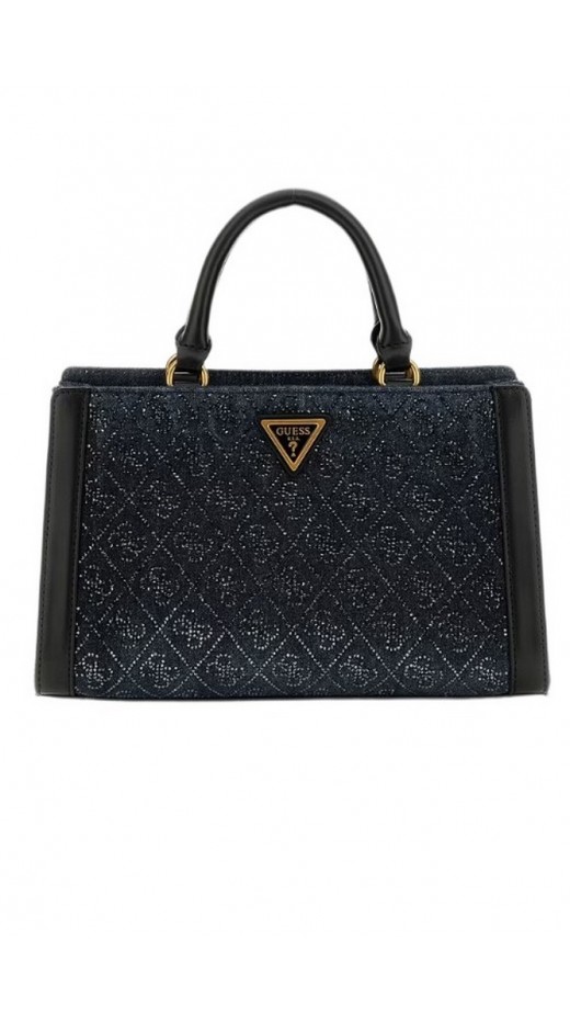 GUESS DILI SMALL SATCHEL ΤΣΑΝΤΑ ΓΥΝΑΙΚΕΙΑ BLACK DENIM