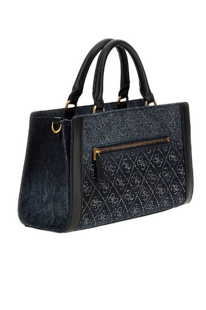 GUESS DILI SMALL SATCHEL ΤΣΑΝΤΑ ΓΥΝΑΙΚΕΙΑ BLACK DENIM