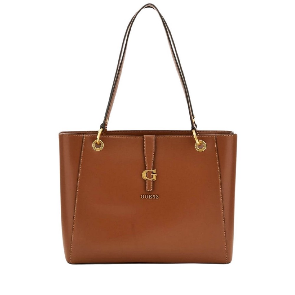 GUESS KUBA NOEL TOTE ΤΣΑΝΤΑ ΓΥΝΑΙΚΕΙΑ COGNAC