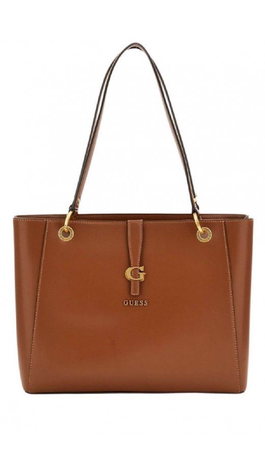 GUESS KUBA NOEL TOTE ΤΣΑΝΤΑ ΓΥΝΑΙΚΕΙΑ COGNAC