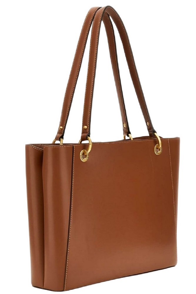 GUESS KUBA NOEL TOTE ΤΣΑΝΤΑ ΓΥΝΑΙΚΕΙΑ COGNAC