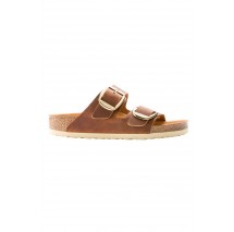 BIRKENSTOCK LEATHER ARIZONA BIG BUCKLE LEOI CORE ESSENTIAL CLASSIC ΠΑΝΤΟΦΛΑ ΓΥΝΑΙΚΕΙΑ COGNAC