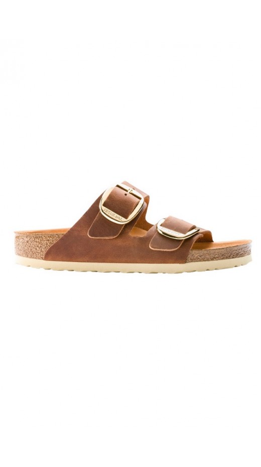 BIRKENSTOCK LEATHER ARIZONA BIG BUCKLE LEOI CORE ESSENTIAL CLASSIC ΠΑΝΤΟΦΛΑ ΓΥΝΑΙΚΕΙΑ COGNAC