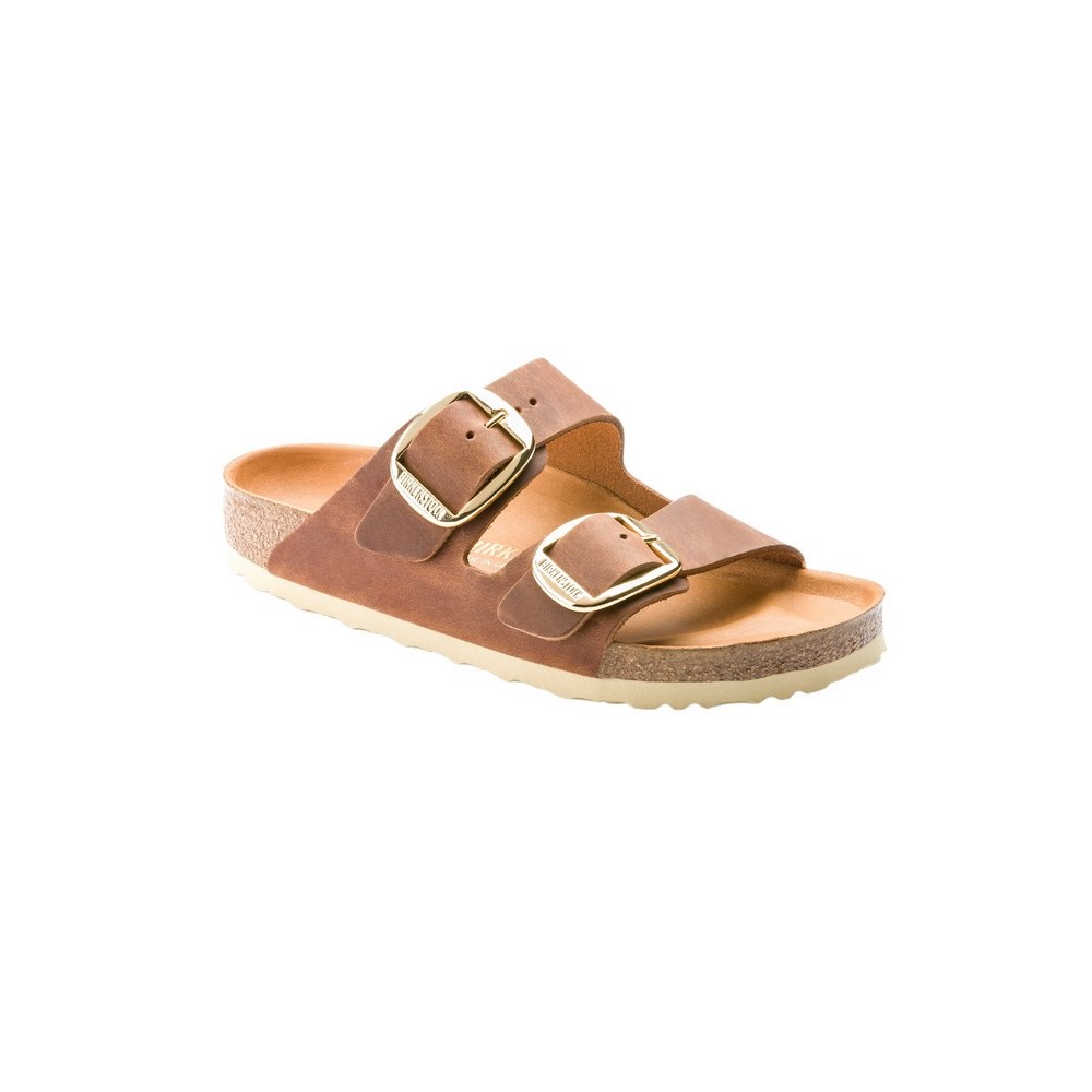 BIRKENSTOCK LEATHER ARIZONA BIG BUCKLE LEOI CORE ESSENTIAL CLASSIC ΠΑΝΤΟΦΛΑ ΓΥΝΑΙΚΕΙΑ COGNAC