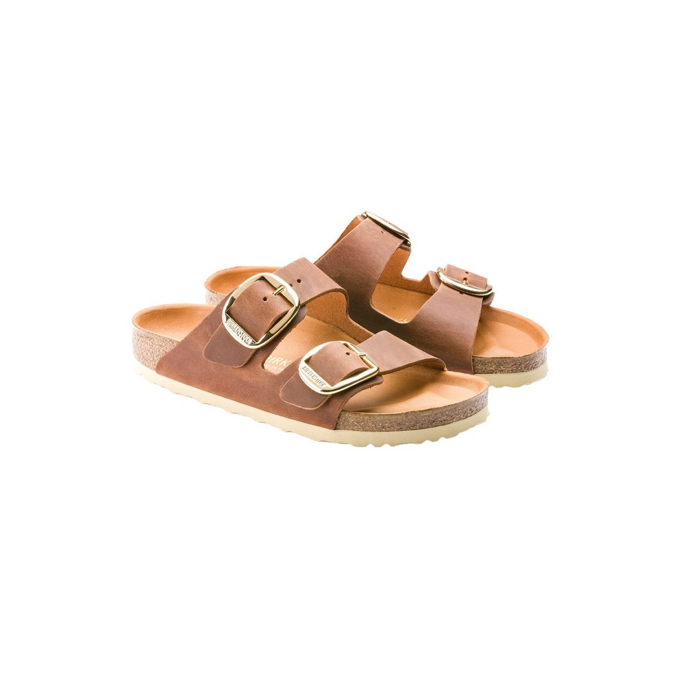 BIRKENSTOCK LEATHER ARIZONA BIG BUCKLE LEOI CORE ESSENTIAL CLASSIC ΠΑΝΤΟΦΛΑ ΓΥΝΑΙΚΕΙΑ COGNAC