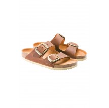 BIRKENSTOCK LEATHER ARIZONA BIG BUCKLE LEOI CORE ESSENTIAL CLASSIC ΠΑΝΤΟΦΛΑ ΓΥΝΑΙΚΕΙΑ COGNAC