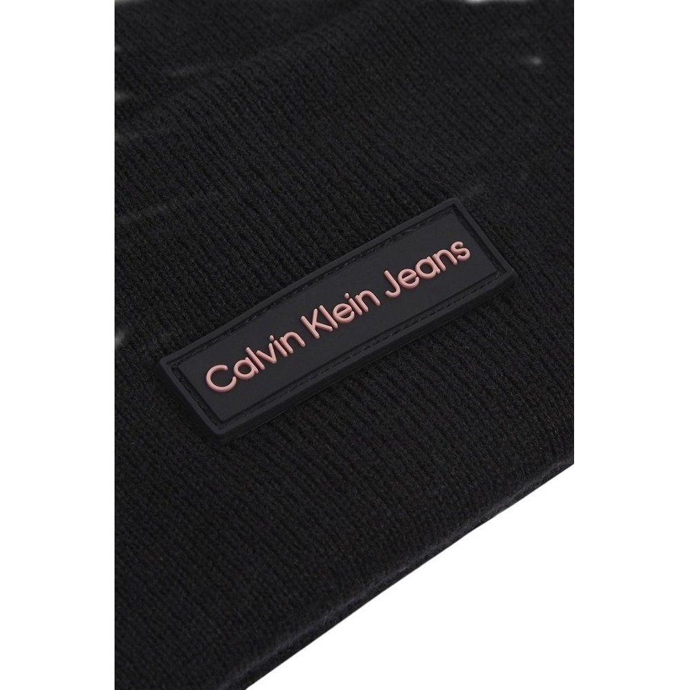 CALVIN KLEIN JEANS INST PATCH BEANIE ΣΚΟΥΦΟΣ ΓΥΝΑΙΚΕΙΟΣ BLACK