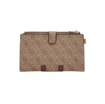 GUESS NOREEN SLG DBL ZIP ORGANIZER ΠΟΡΤΟΦΟΛΙ ΓΥΝΑΙΚΕΙΟ LATTE