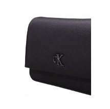 CALVIN KLEIN JEANS MINIMAL MONOGRAM EW FLAP ΤΣΑΝΤΑ ΓΥΝΑΙΚΕΙΑ BLACK