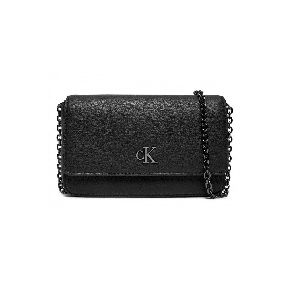 CALVIN KLEIN JEANS MINIMAL MONOGRAM EW FLAP ΤΣΑΝΤΑ ΓΥΝΑΙΚΕΙΑ BLACK