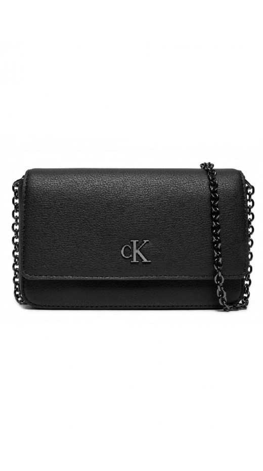 CALVIN KLEIN JEANS MINIMAL MONOGRAM EW FLAP ΤΣΑΝΤΑ ΓΥΝΑΙΚΕΙΑ BLACK