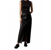 CALVIN KLEIN JEANS FAUX LEATHER MAXI SKIRT ΦΟΥΣΤΑ ΓΥΝΑΙΚΕΙΑ BLACK