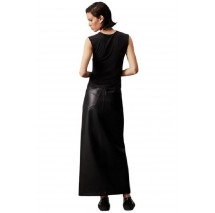 CALVIN KLEIN JEANS FAUX LEATHER MAXI SKIRT ΦΟΥΣΤΑ ΓΥΝΑΙΚΕΙΑ BLACK