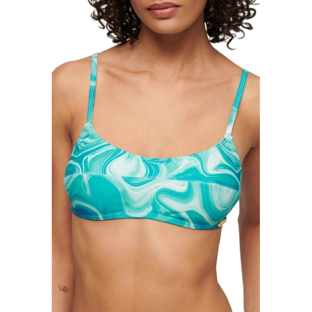 SUPERDRY SDCD PRINT BRALETTE BIKINI TOP ΜΑΓΙΟ ΓΥΝΑΙΚΕΙΟ AQUA