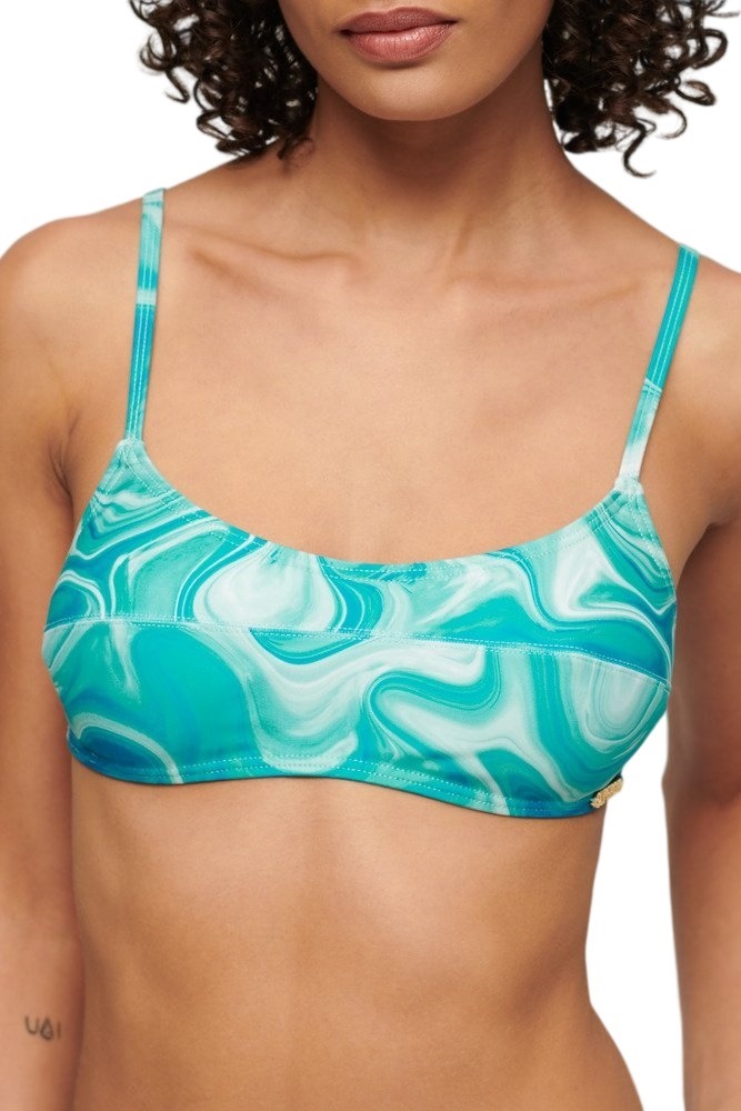 SUPERDRY SDCD PRINT BRALETTE BIKINI TOP ΜΑΓΙΟ ΓΥΝΑΙΚΕΙΟ AQUA