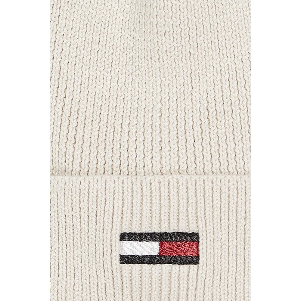 TOMMY JEANS ELONGATED FLAG BEANIE ΣΚΟΥΦΟΣ ΓΥΝΑΙΚΕΙΟΣ ECRU