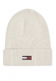 TOMMY JEANS ELONGATED FLAG BEANIE ΣΚΟΥΦΟΣ ΓΥΝΑΙΚΕΙΟΣ ECRU