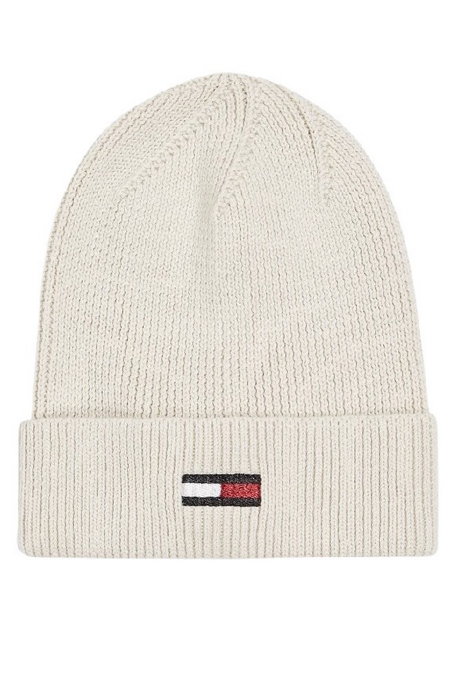 TOMMY JEANS ELONGATED FLAG BEANIE ΣΚΟΥΦΟΣ ΓΥΝΑΙΚΕΙΟΣ ECRU