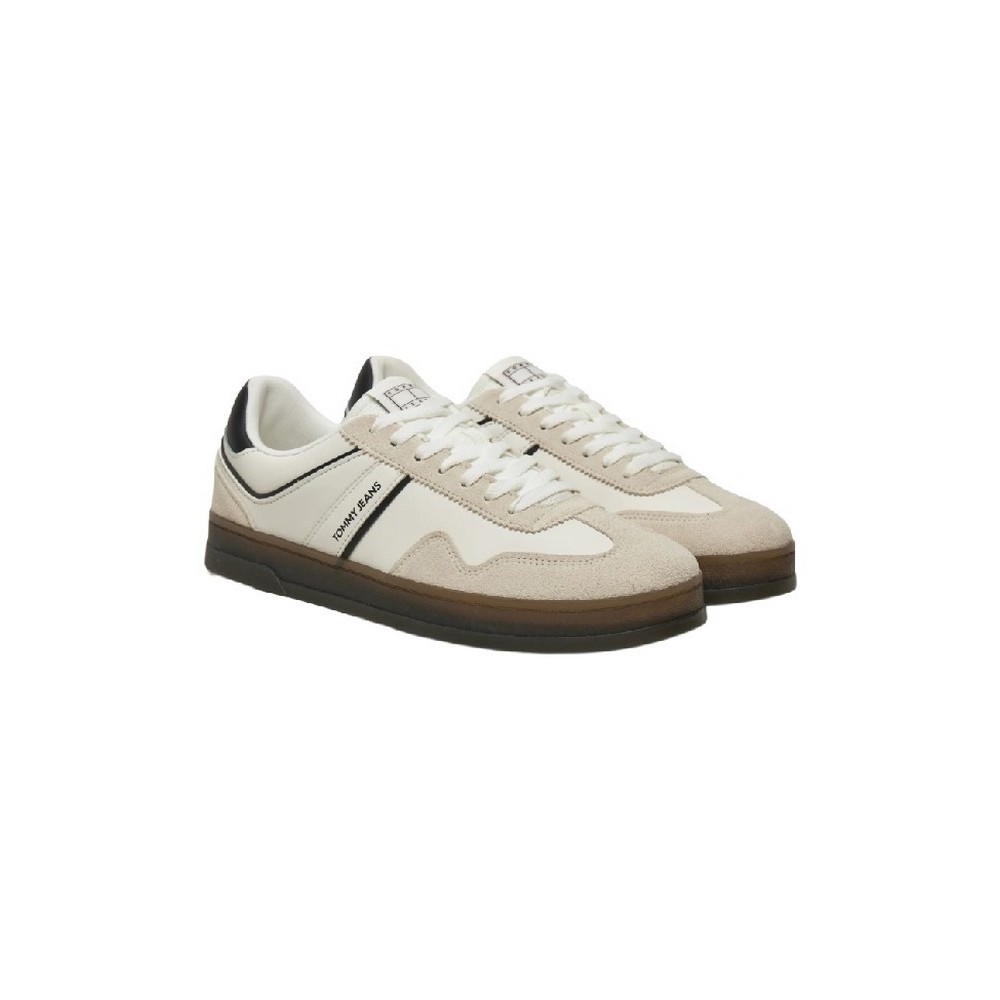 TOMMY JEANS THE GREENWICH LEATHER ΠΑΠΟΥΤΣΙ ΑΝΔΡΙΚΟ WHITE/BLACK