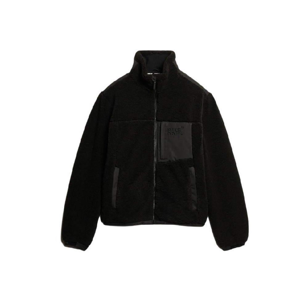 SUPERDRY D3 SDCD RELAXED FLEECE TREKKER JACKET ΜΠΟΥΦΑΝ ΑΝΔΡΙΚΟ BLACK